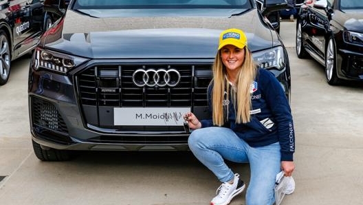 Michela Moioli durante la consegna delle Audi ai campioni Fisi