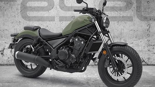 La Honda CMX500 Rebel sarà a disposizione  per il nuovo anno nell'inedita colorazione Pearl Organic Green