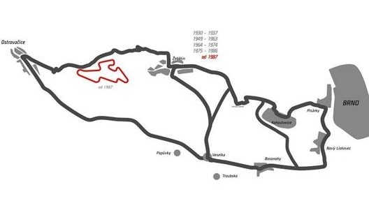 Il layout di Brno si è modificato più volte nel corso dei decenni: nell’immagine una comparazione tra vari impianti