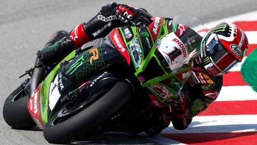 Jonathan Rea su Kawasaki in azione. Epa