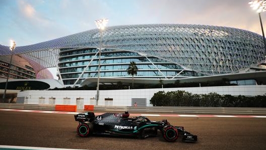 Hamilton nel GP Abu Dhabi. Getty