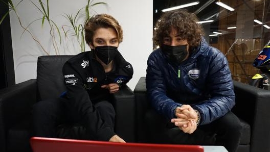 Luca Marini ed Enea Bastianini durante la presentazione