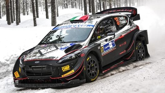 Lorenzo Bertelli su Ford Fiesta Wrc, out nella PS 3 del sabato, costretto al ritiro