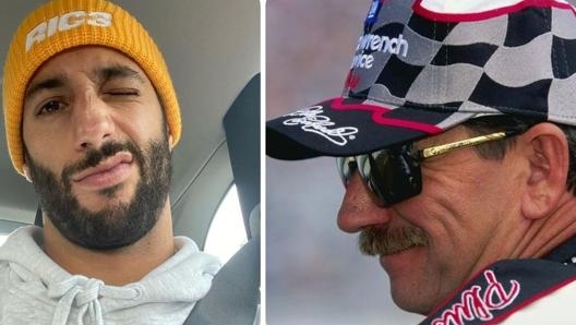 A sinistra Daniel Ricciardo, a destra il suo idoolo Dale Earnhardt