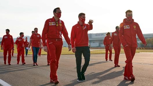 Schumacher jr e gli altri piloti FDA lo scorso settembre a Maranello. Afp