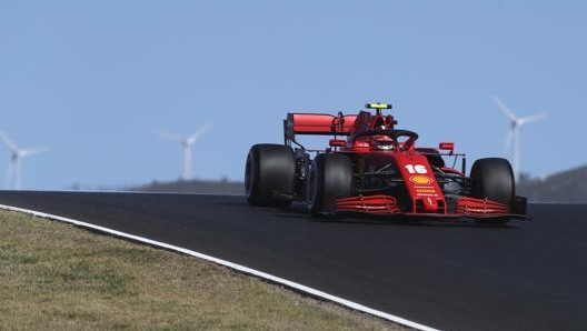 La Ferrari di Leclerc a Portimao nel 2020. Lapresse