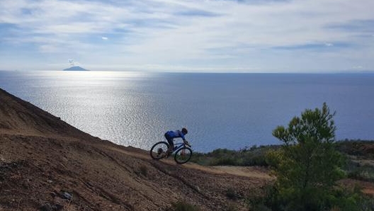 I caratteristici saliscendi tra colli e mare dell’Isola d’Elba