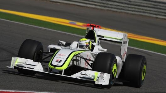 Button alla guida della Brawn GP nel GP di Shanghai 2009. LaPresse