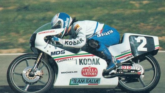 Gresini su Garelli nel Mondiale 125 del 1987