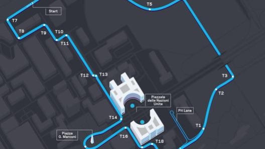 Una veduta del percorso dell’E Prix di Roma 2021