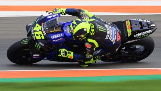 Valentino Rossi a Valencia nel 2020. Afp