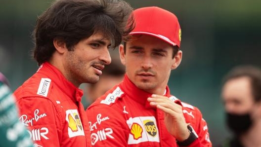 Carlos Sainz e Charles Leclerc a Silverstone. Getty