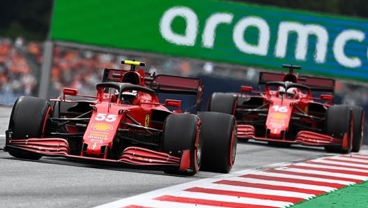 Carlos Sainz (5°) e Charles Leclerc (8°) al GP d'Austria. Afp