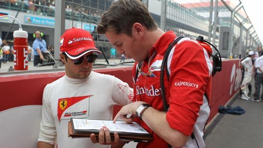 Felipe Massa e Rob Smedley nel 2012. Lapresse