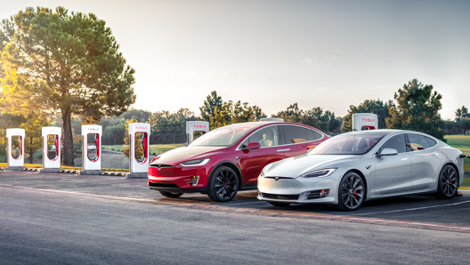 Una stazione Tesla Supercharger