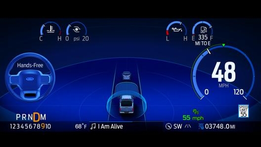 Le varie zone a “mani libere” vengono individuate sul display dell’auto