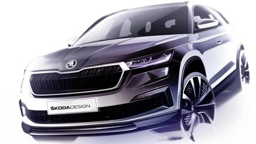 Un bozzetto della nuova Skoda Kodiaq