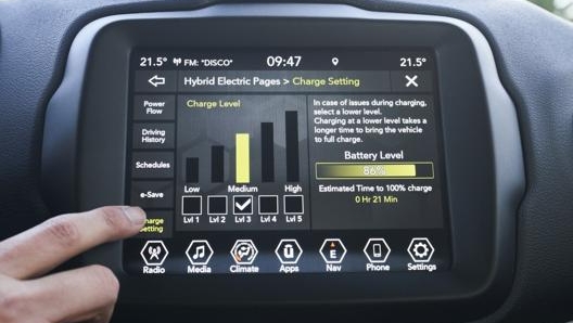 La carica di corrente può essere preservata per essere utilizzata quando serve, inoltre il motore termico può ricaricare la batteria