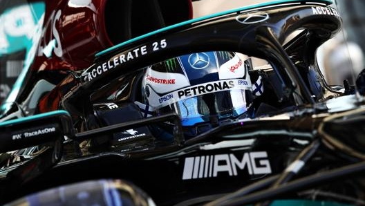 Valtteri Bottas in azione con la Mercedes. Getty