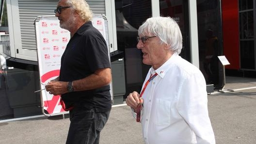 Da sinistra Flavio Briatore e Bernie Ecclestone. Lapresse