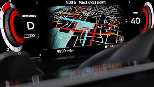 Il cruscotto digitale di nuovo Nissan Qashqai con mappe in 3D