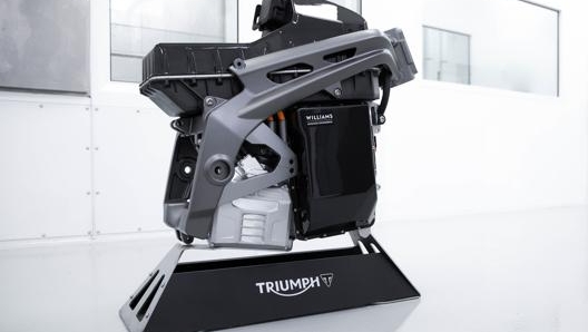 Batteria, gruppo propulsore e telaio dell’innovativa Triumph Project TE-1