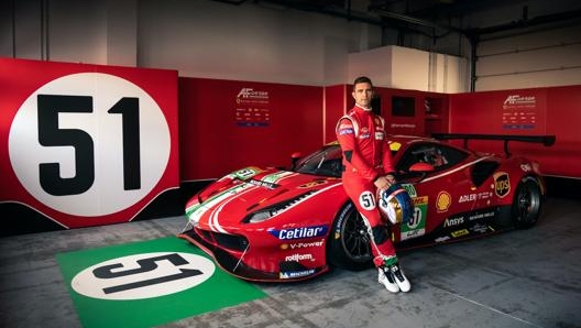 Alessandro Pier Guidi con la Ferrari 488 Gte in livrea 2021 per il Mondiale Wec