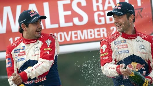 Sebastien Loeb (a destra) con Daniel Elena. Afp