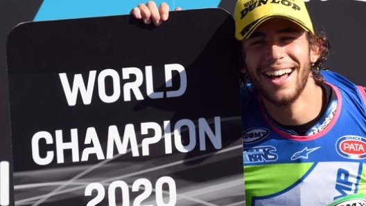 Enea Bastianini, iridato Moto2 del 2020. Afp