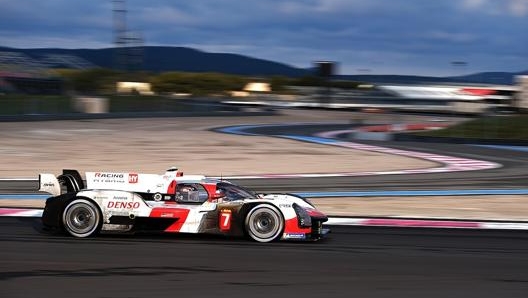 L’hypercar Toyota GR010 Hybrid durante i test di aprile in Francia al Paul Ricard