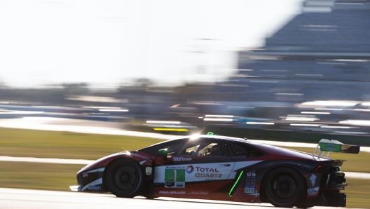 La Lamborghini Huracán (Paul Miller Racing) di classe Gtd guidata da Sellers-Snow-Lewis-Caldarelli. J Price