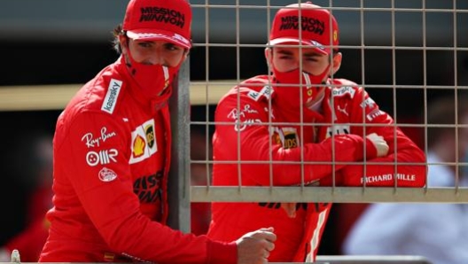 Carlos Sainz e Charles Leclerc in occasione dei test in pre-stagionali. Getty