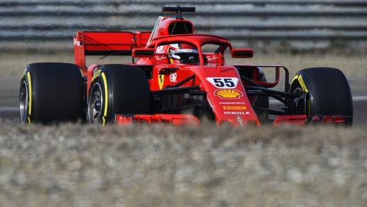 Sainz a Fiorano in febbraio con la Ferrari 2018. Getty