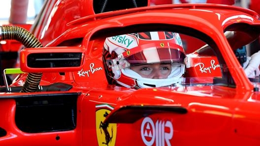 Charles Leclerc in abitacolo sulla SF71H