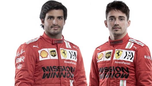 Carlos Sainz e Charles Leclerc, piloti Ferrari F1 per il 2021. Afp