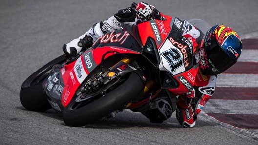 Rinaldi con la Ducati Panigale V4 R