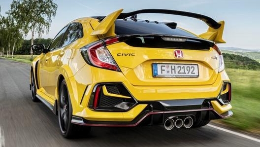 La livrea sunlight yellow disponibile esclusivamente con la Civic Type R Limited Edition