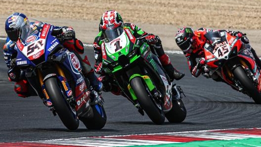 Il trio protagonista della Superbike: Razgatlioglu (54), Rea (1) e Redding (45)