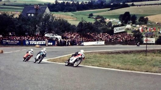 Le moto in gara al Sachsenring nel 1971