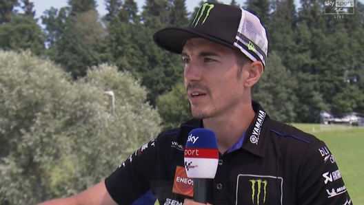 Maverick Viñales durante l’intervista a Sky Sport MotoGP