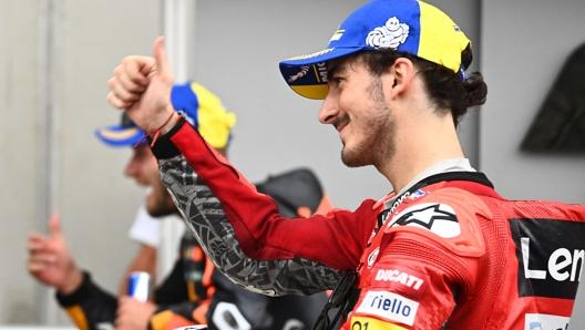 Bagnaia sul podio. Afp