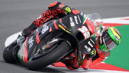 Lorenzo Savadori in sella alla sua Aprilia Rs-Gp. Afp