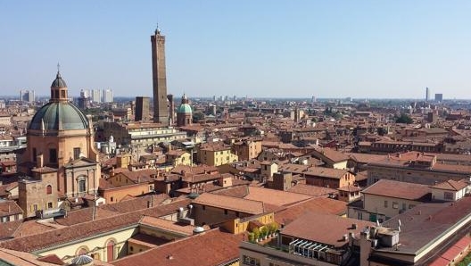 Il centro di Bologna con le Due Torri