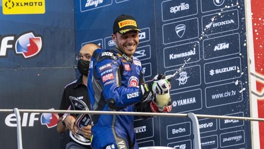 Niccolò Canepa su yamaha conquista  il terzo gradino del podio