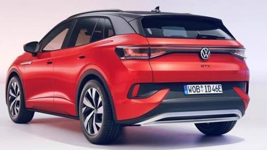 Il posteriore del Suv elettrico Volkswagen ID.4 Gtx