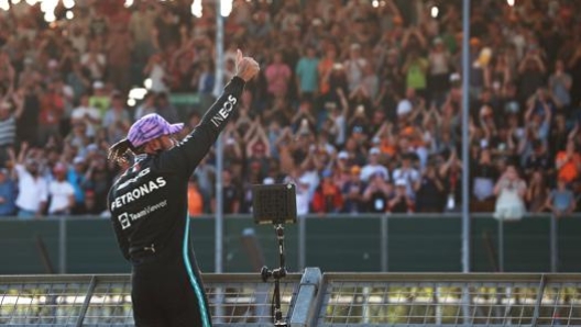 Lewis Hamilton, in pole nella Sprint Race di Silverstone 2021. Getty