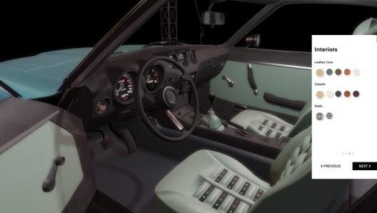 Il configuratore di Garage Italia in funzione sulla Datsun 240Z