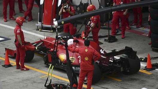 La Ferrari di Charles Leclerc in Austria. Epa