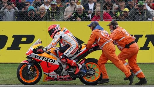 La Honda di Marquez a Silverstone è scesa in pista con gomma morbida al posteriore