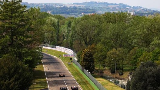 Imola, verso il Tamburello durante il GP 2021. Getty